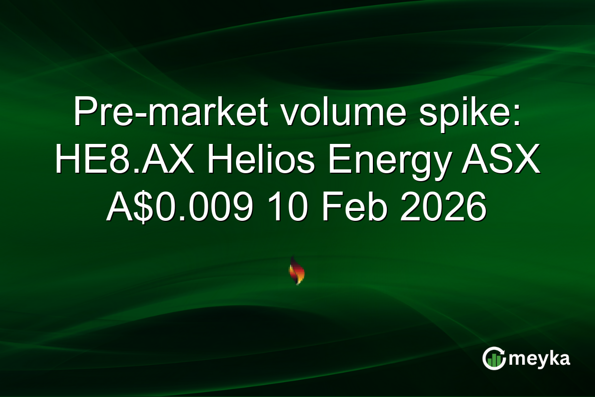 Pre-market volume spike: HE8.AX Helios Energy ASX A$0.009 10 Feb 2026