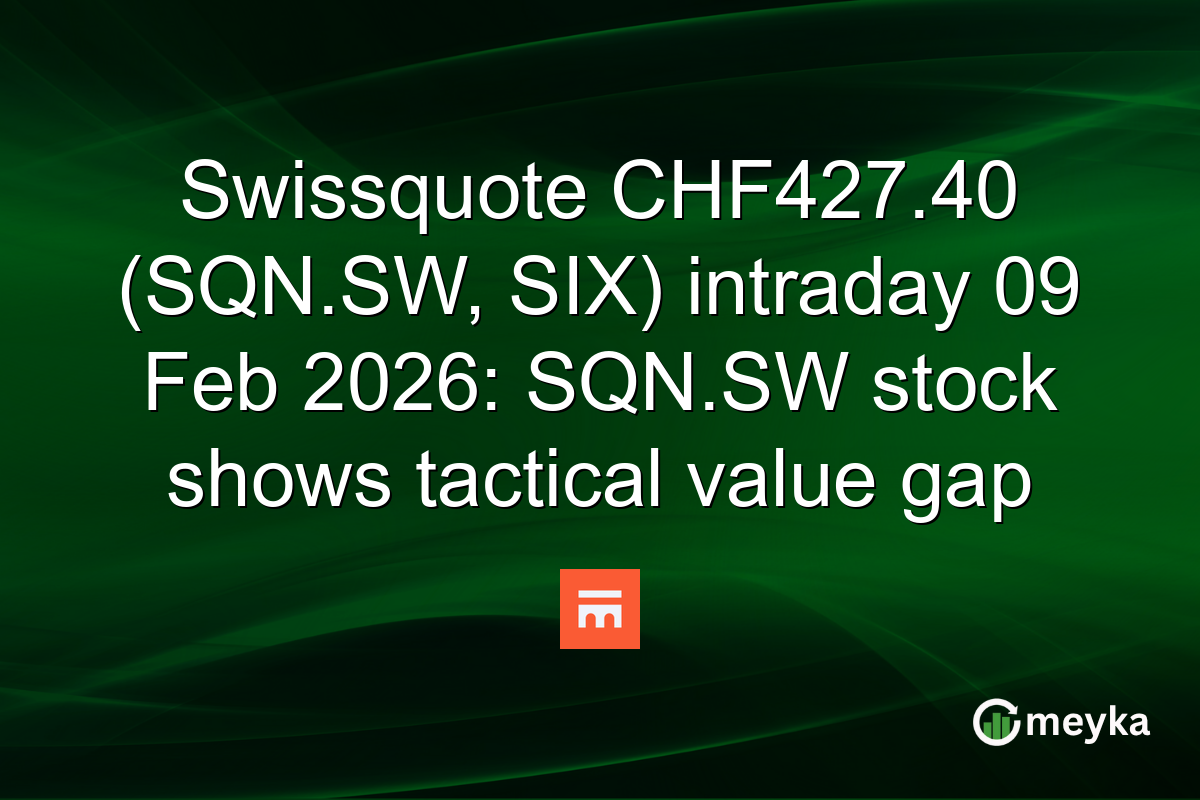 Swissquote CHF427.40 (SQN.SW, SIX) intraday 09 Feb 2026: SQN.SW stock shows tactical value gap