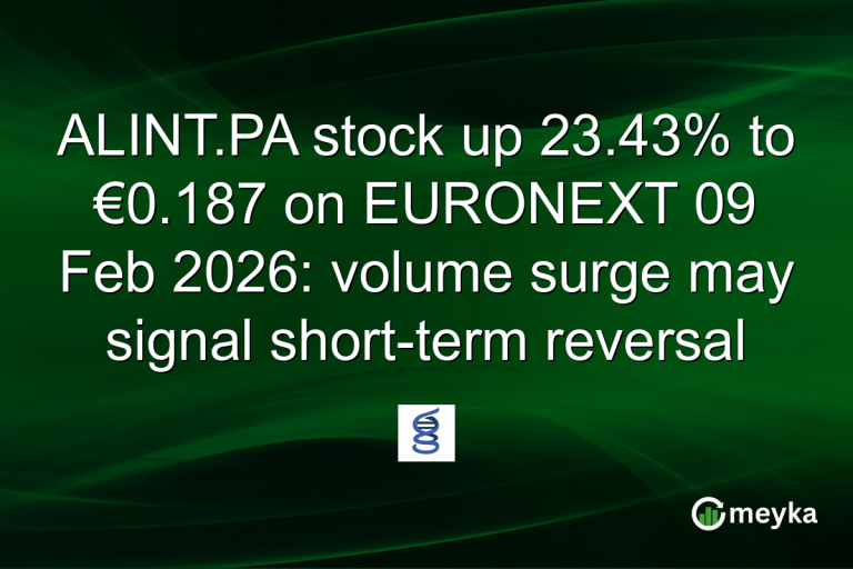 ALINT.PA stock up 23.43% to €0.187 on EURONEXT 09 Feb 2026: volume surge may signal short-term reversal
