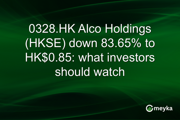 0328.HK Alco Holdings (HKSE) down 83.65% to HK$0.85: what investors should watch