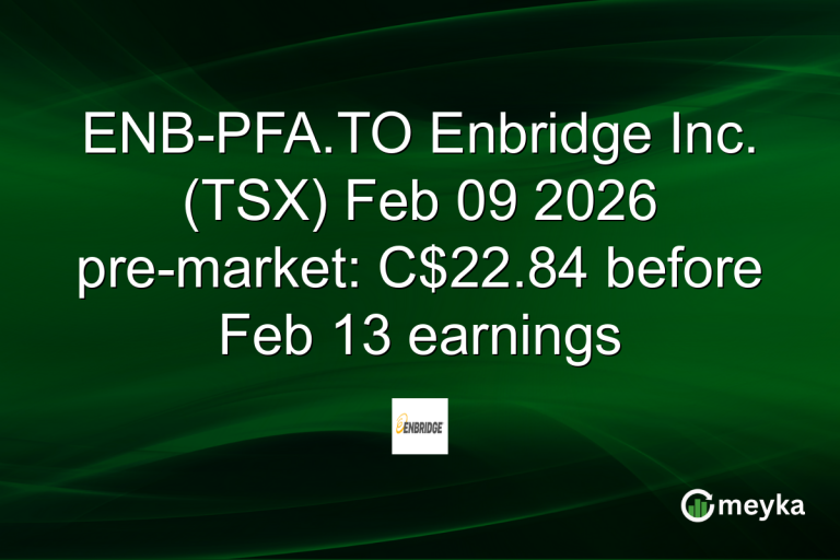 ENB-PFA.TO Enbridge Inc. (TSX) Feb 09 2026 pre-market: C$22.84 before Feb 13 earnings
