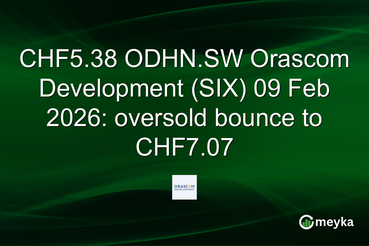 CHF5.38 ODHN.SW Orascom Development (SIX) 09 Feb 2026: oversold bounce to CHF7.07