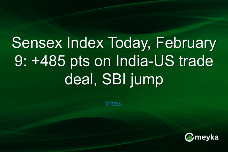 Sensex Index Today, February 9: +485 pts on India-US trade deal, SBI jump
