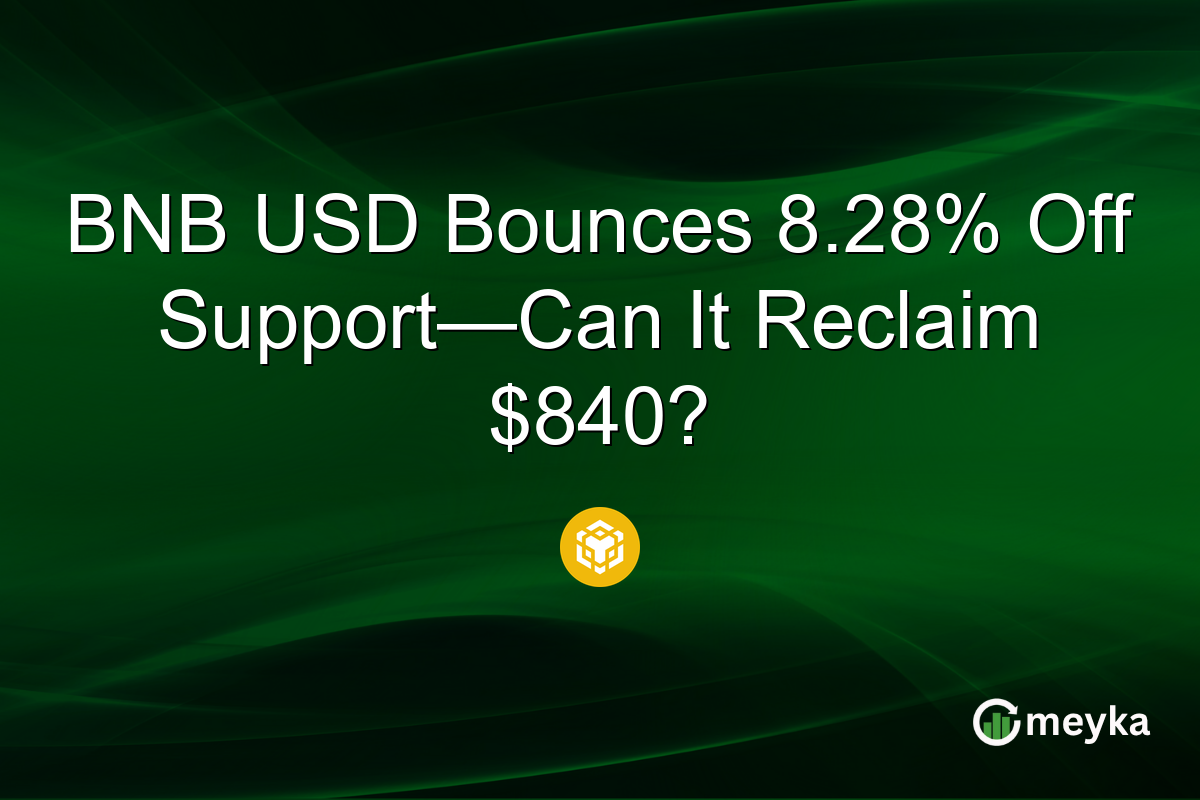 BNB USD Bounces 8.28% Off Support—Can It Reclaim $840?
