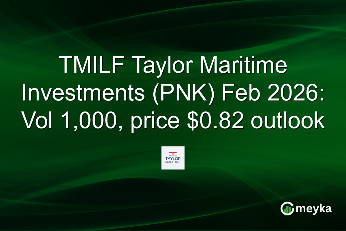 TMILF Taylor Maritime Investments (PNK) Feb 2026: Vol 1,000, price $0.82 outlook