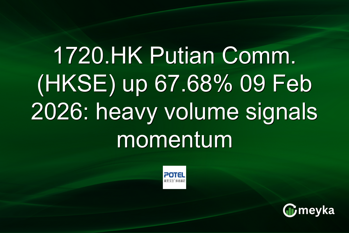 1720.HK Putian Comm. (HKSE) up 67.68% 09 Feb 2026: heavy volume signals momentum