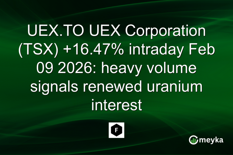 UEX.TO UEX Corporation (TSX) +16.47% intraday Feb 09 2026: heavy volume signals renewed uranium interest