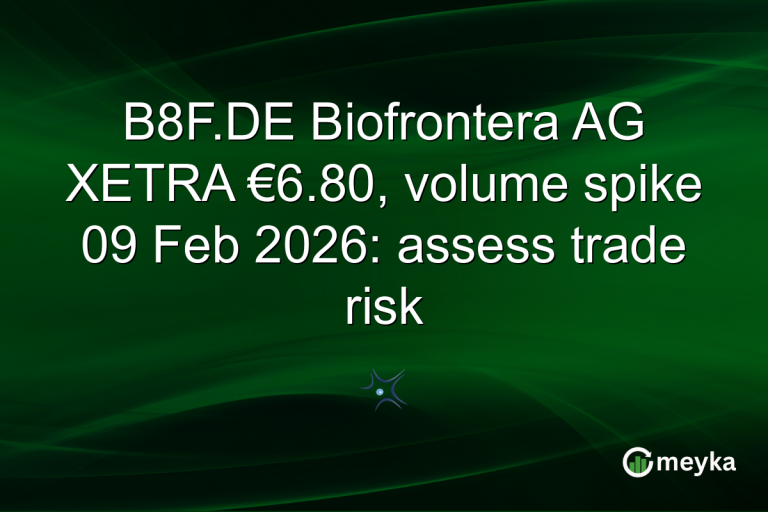 B8F.DE Biofrontera AG XETRA €6.80, volume spike 09 Feb 2026: assess trade risk