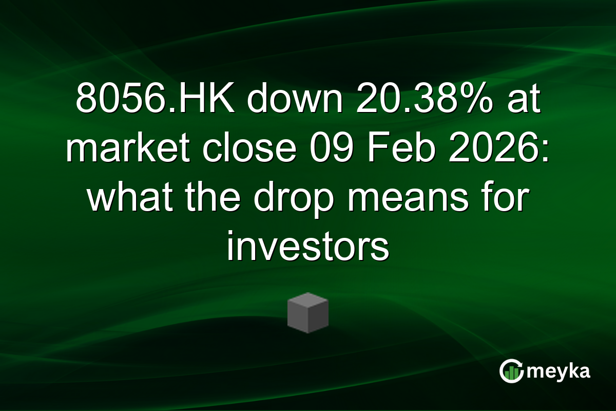 8056.HK down 20.38% at market close 09 Feb 2026: what the drop means for investors