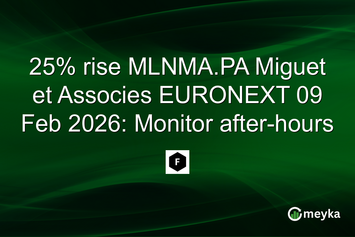 25% rise MLNMA.PA Miguet et Associes EURONEXT 09 Feb 2026: Monitor after-hours