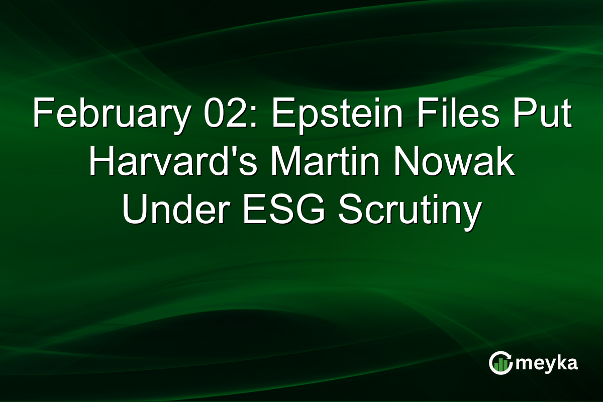 February 02: Epstein Files Put Harvard's Martin Nowak Under ESG Scrutiny