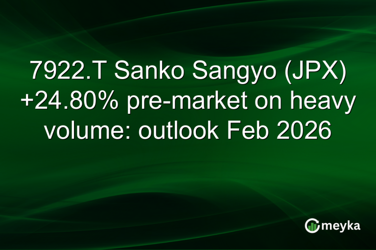 7922.T Sanko Sangyo (JPX) +24.80% pre-market on heavy volume: outlook Feb 2026
