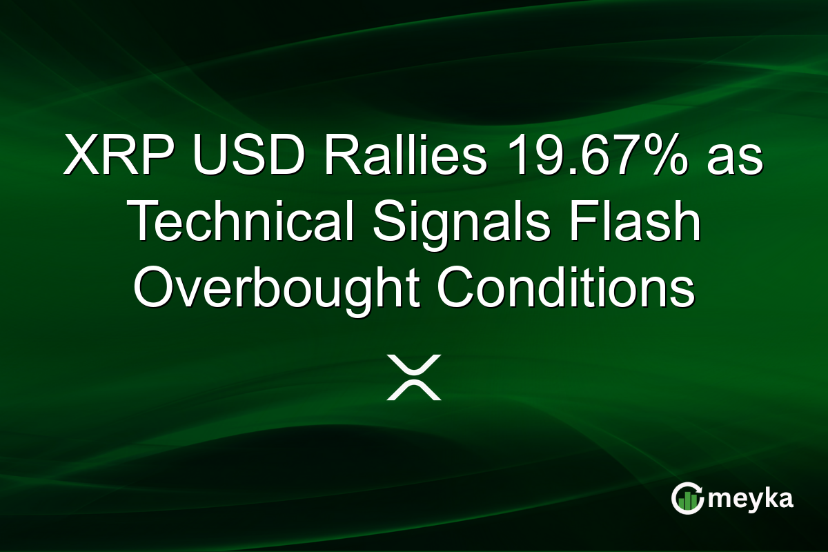 XRP USD Rallies 19.67% as Technical Signals Flash Overbought Conditions