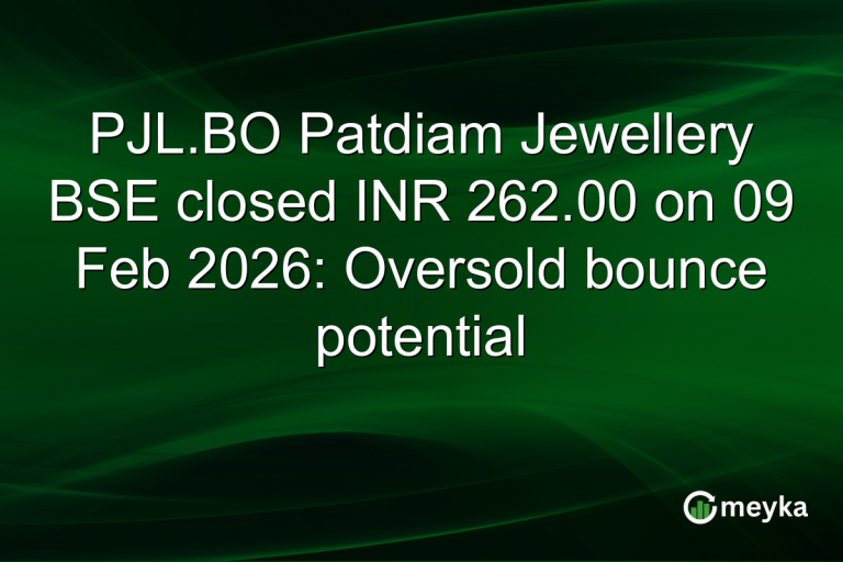 PJL.BO Patdiam Jewellery BSE closed INR 262.00 on 09 Feb 2026: Oversold bounce potential