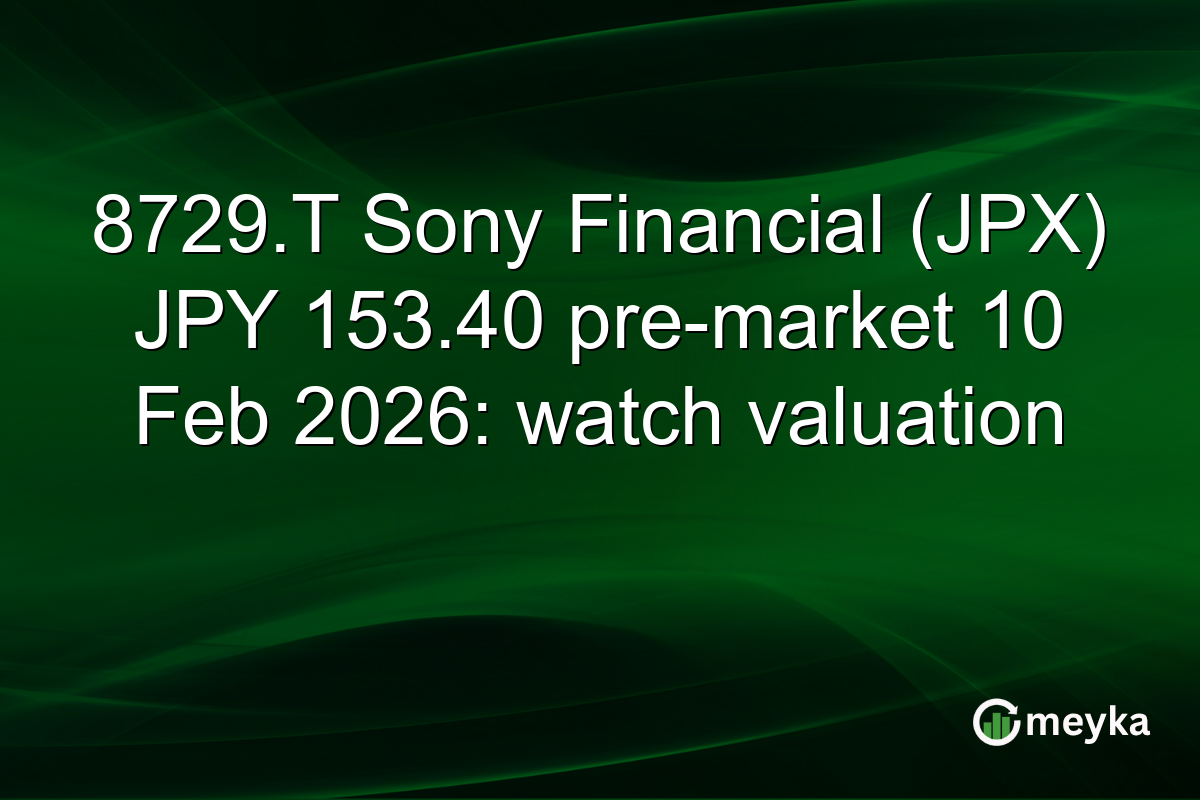 8729.T Sony Financial (JPX) JPY 153.40 pre-market 10 Feb 2026: watch valuation