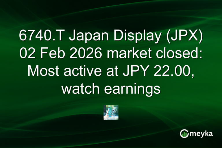 6740.T Japan Display (JPX) 02 Feb 2026 market closed: Most active at JPY 22.00, watch earnings
