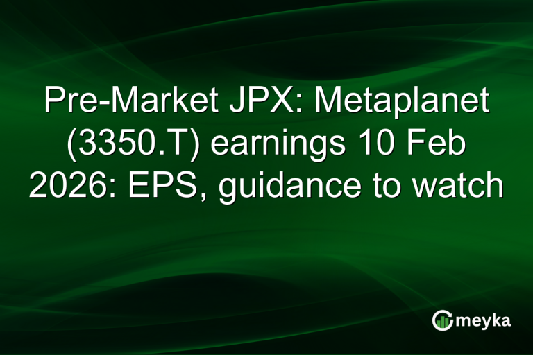 Pre-Market JPX: Metaplanet (3350.T) earnings 10 Feb 2026: EPS, guidance to watch