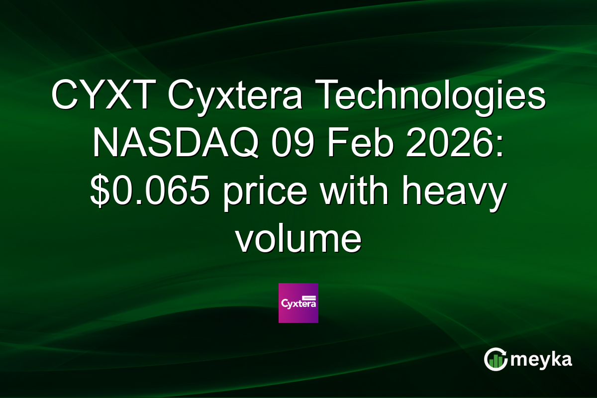 CYXT Cyxtera Technologies NASDAQ 09 Feb 2026: $0.065 price with heavy volume
