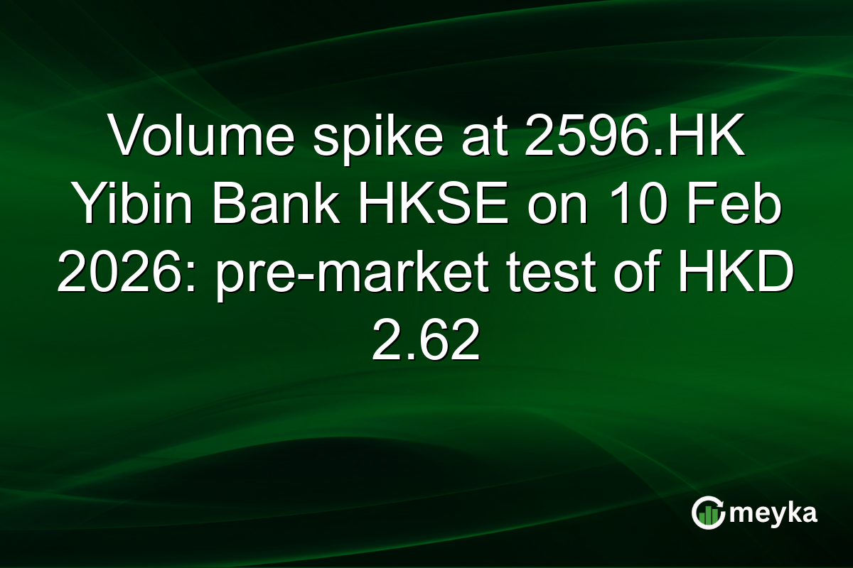 Volume spike at 2596.HK Yibin Bank HKSE on 10 Feb 2026: pre-market test of HKD 2.62