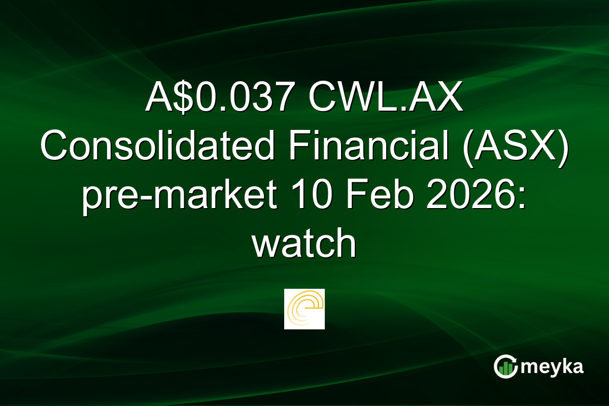 A$0.037 CWL.AX Consolidated Financial (ASX) pre-market 10 Feb 2026: watch