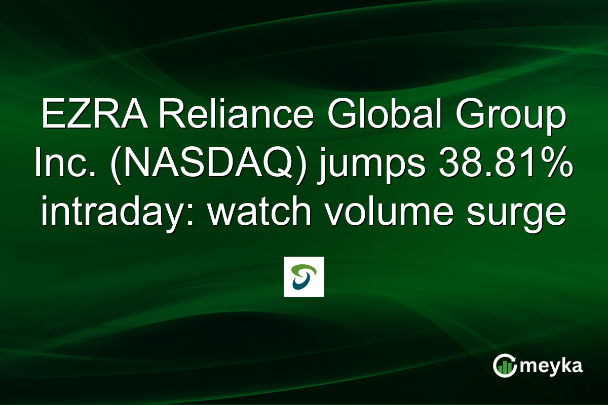 EZRA Reliance Global Group Inc. (NASDAQ) jumps 38.81% intraday: watch volume surge