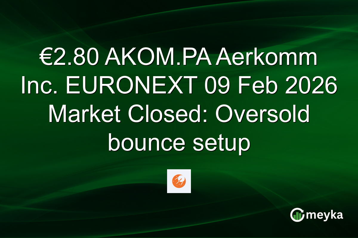 €2.80 AKOM.PA Aerkomm Inc. EURONEXT 09 Feb 2026 Market Closed: Oversold bounce setup