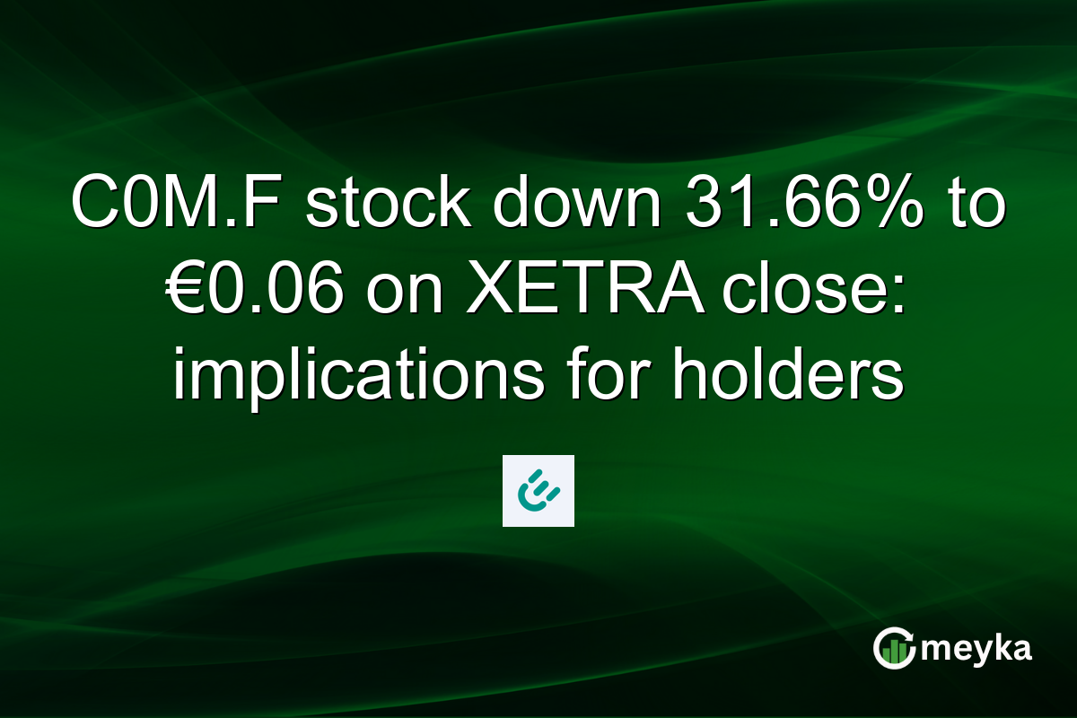 C0M.F stock down 31.66% to €0.06 on XETRA close: implications for holders