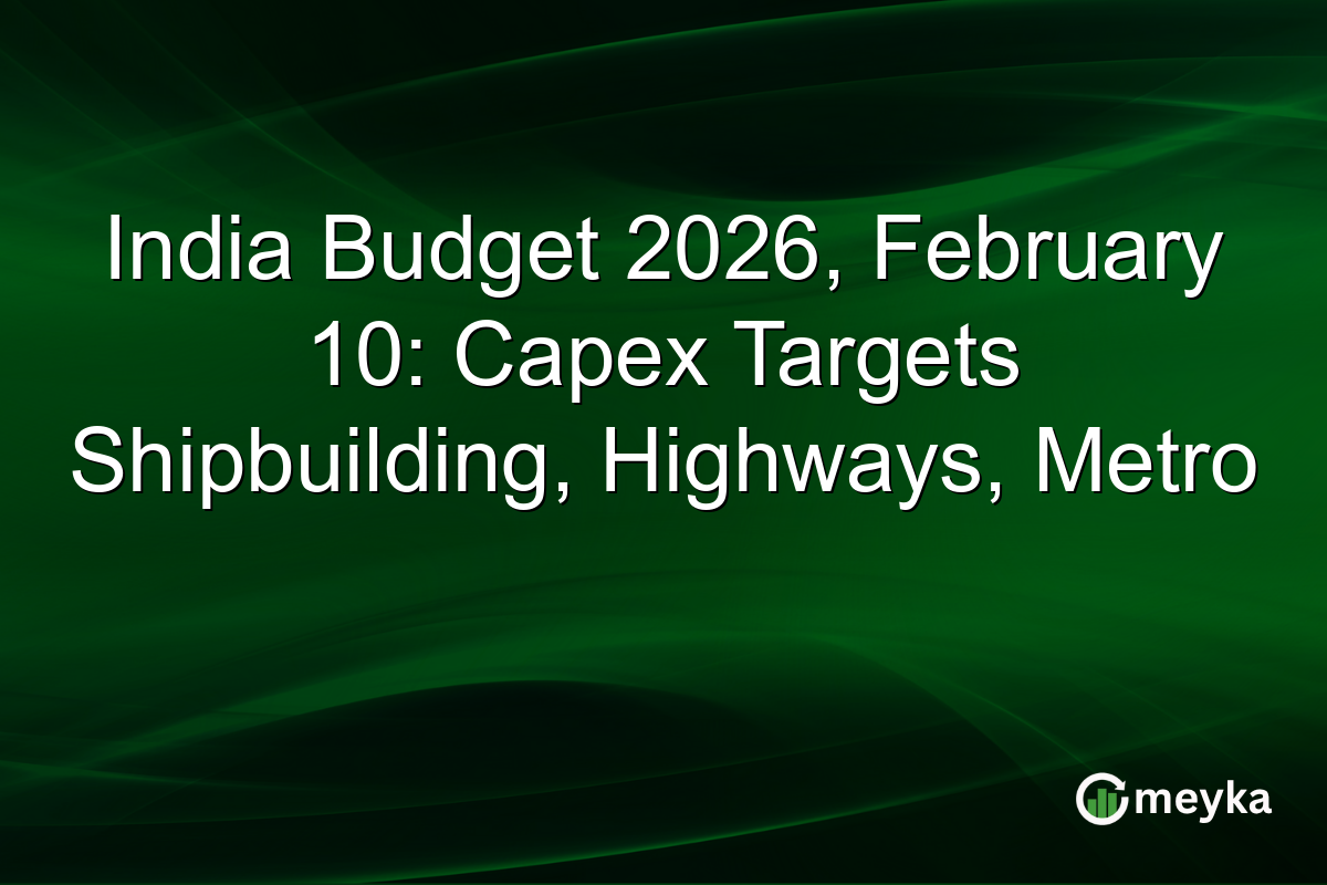 India Budget 2026, February 10: Capex Targets Shipbuilding, Highways, Metro