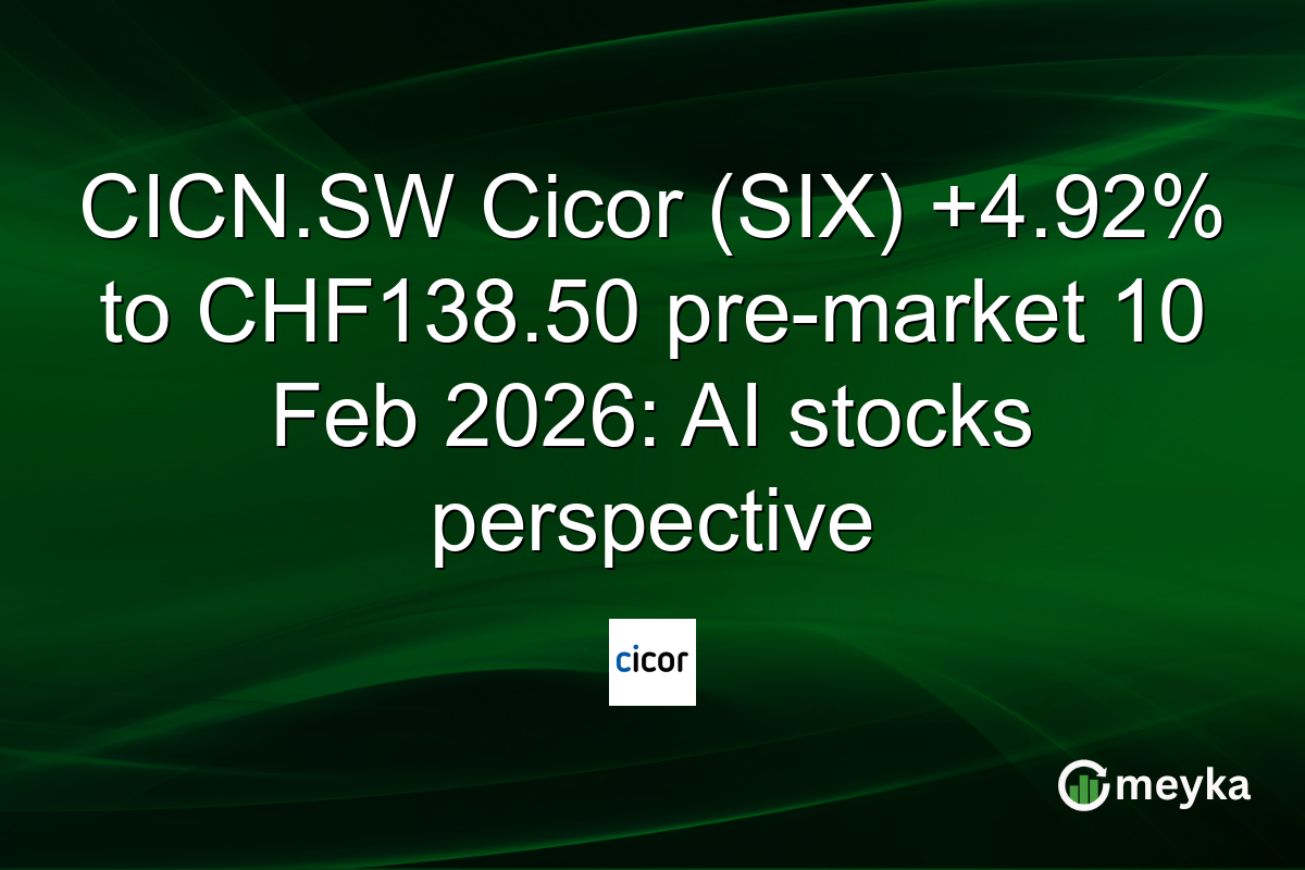 CICN.SW Cicor (SIX) +4.92% to CHF138.50 pre-market 10 Feb 2026: AI stocks perspective
