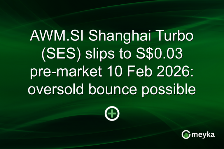 AWM.SI Shanghai Turbo (SES) slips to S$0.03 pre-market 10 Feb 2026: oversold bounce possible