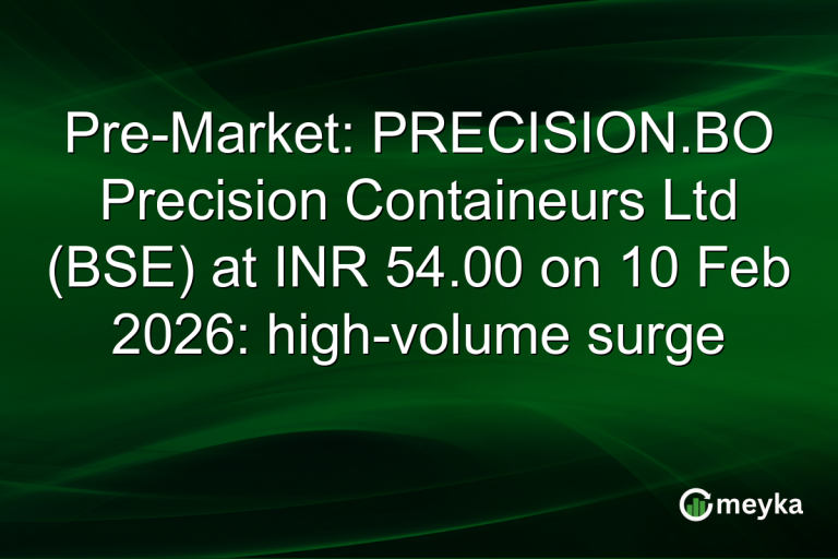 Pre-Market: PRECISION.BO Precision Containeurs Ltd (BSE) at INR 54.00 on 10 Feb 2026: high-volume surge