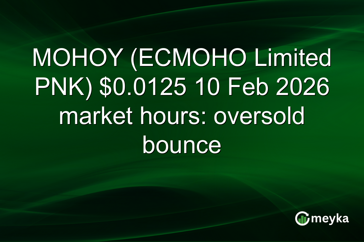 MOHOY (ECMOHO Limited PNK) $0.0125 10 Feb 2026 market hours: oversold bounce