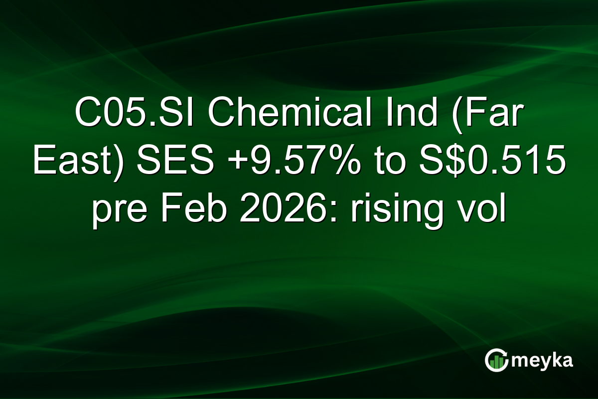 C05.SI Chemical Ind (Far East) SES +9.57% to S$0.515 pre Feb 2026: rising vol