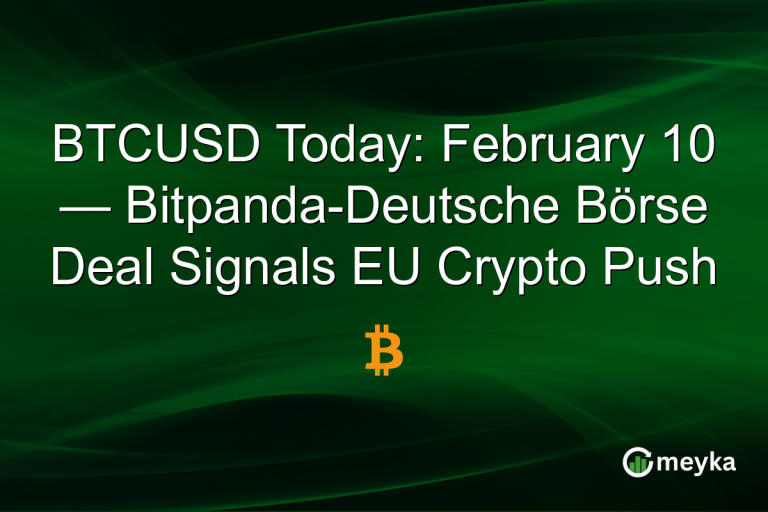 BTCUSD Today: February 10 — Bitpanda-Deutsche Börse Deal Signals EU Crypto Push