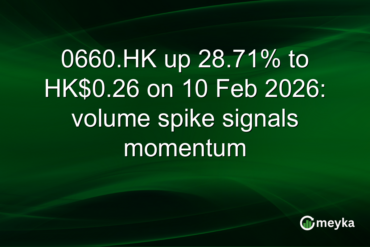 0660.HK up 28.71% to HK$0.26 on 10 Feb 2026: volume spike signals momentum