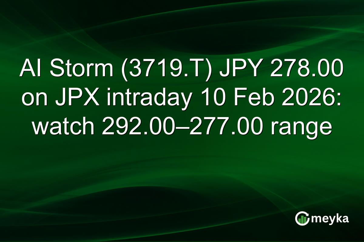 AI Storm (3719.T) JPY 278.00 on JPX intraday 10 Feb 2026: watch 292.00–277.00 range
