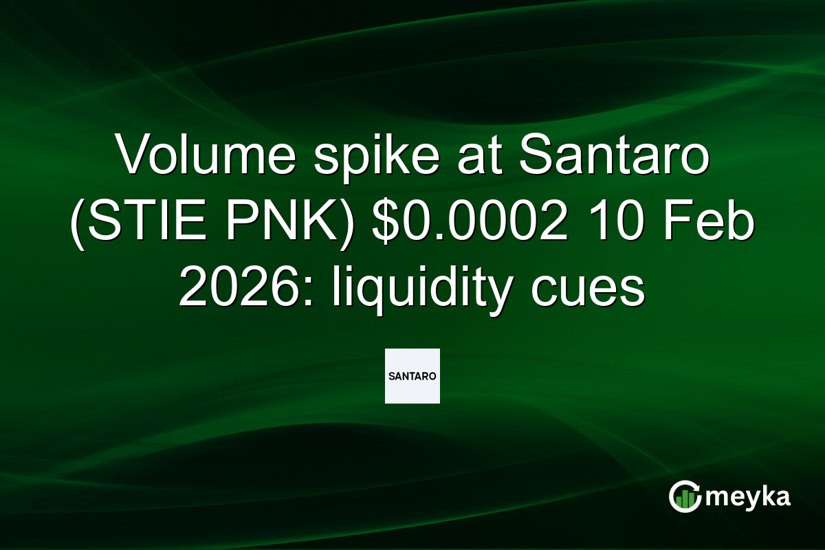 Volume spike at Santaro (STIE PNK) $0.0002 10 Feb 2026: liquidity cues