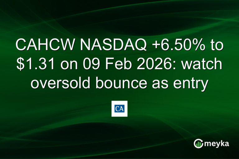 CAHCW NASDAQ +6.50% to $1.31 on 09 Feb 2026: watch oversold bounce as entry