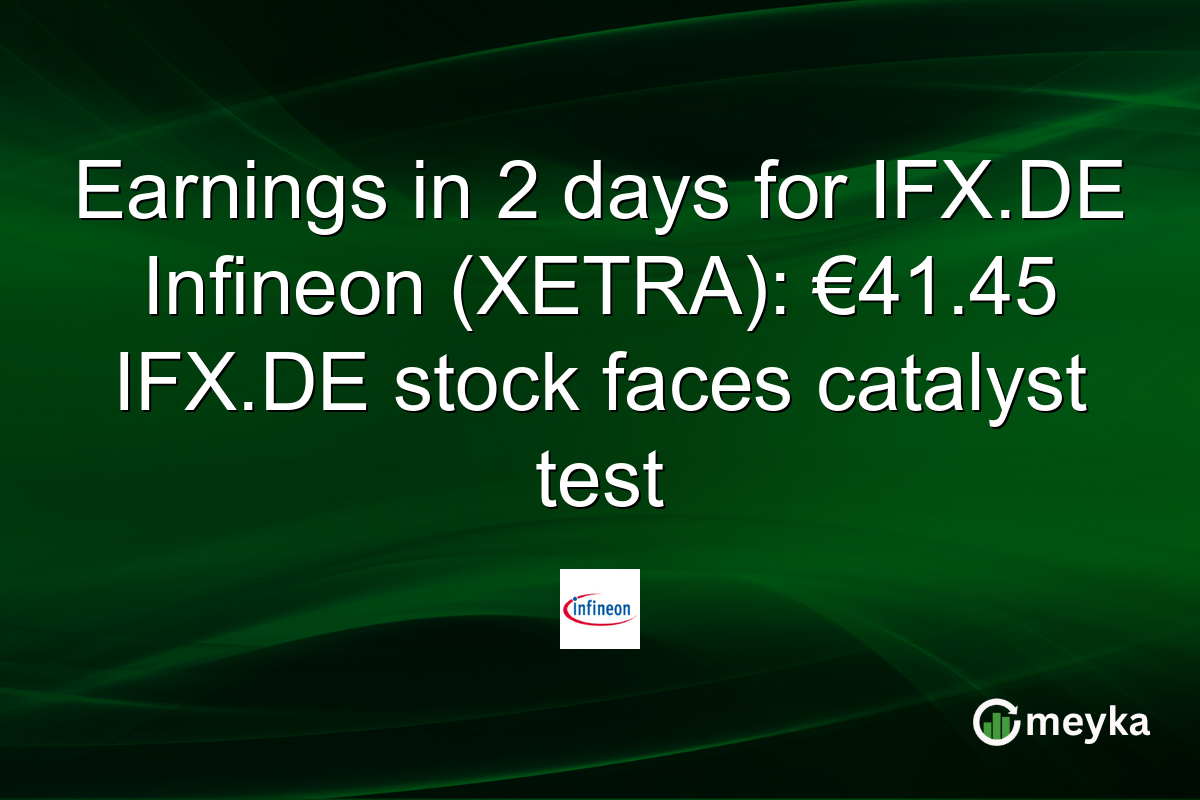 Earnings in 2 days for IFX.DE Infineon (XETRA): €41.45 IFX.DE stock faces catalyst test