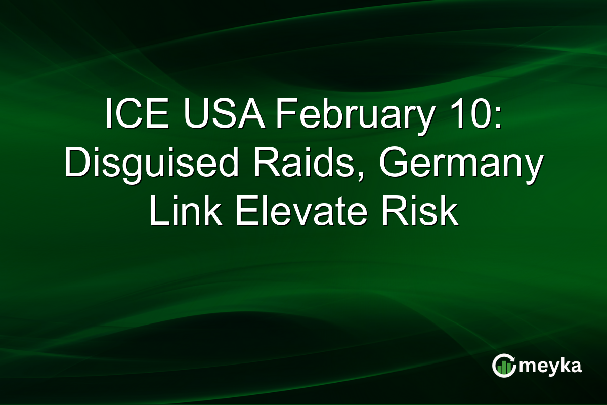 ICE USA February 10: Disguised Raids, Germany Link Elevate Risk