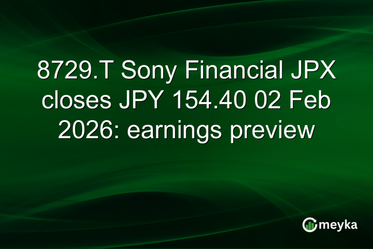 8729.T Sony Financial JPX closes JPY 154.40 02 Feb 2026: earnings preview