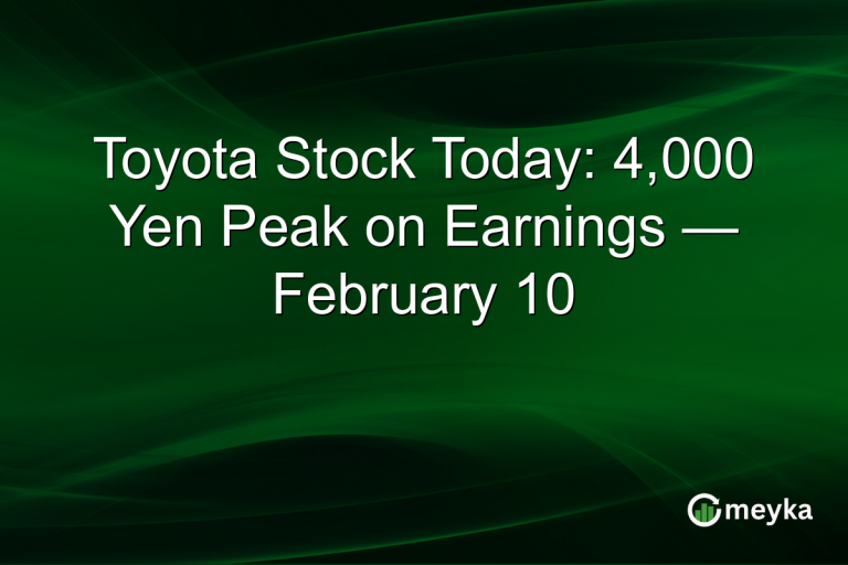 Toyota Stock Today: 4,000 Yen Peak on Earnings — February 10
