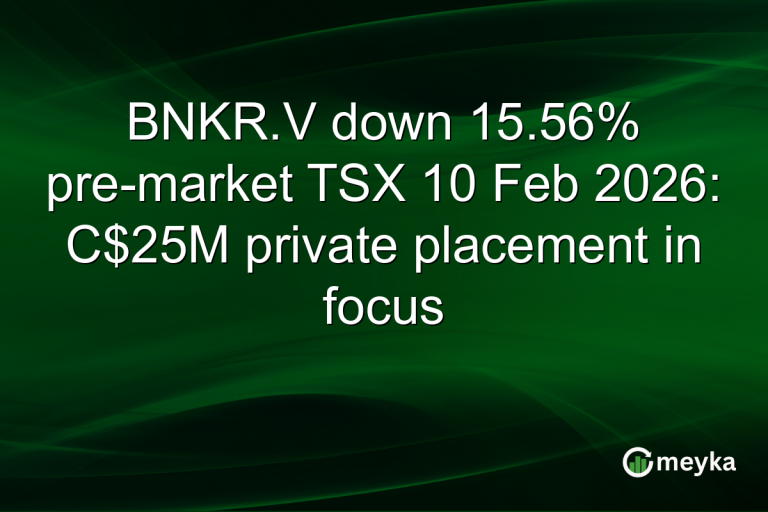 BNKR.V down 15.56% pre-market TSX 10 Feb 2026: C$25M private placement in focus