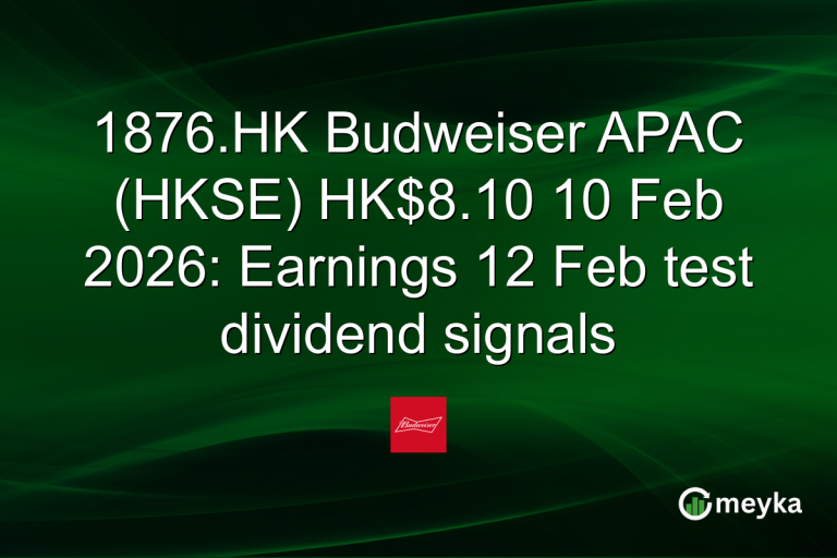 1876.HK Budweiser APAC (HKSE) HK$8.10 10 Feb 2026: Earnings 12 Feb test dividend signals