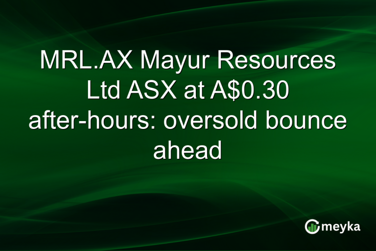 MRL.AX Mayur Resources Ltd ASX at A$0.30 after-hours: oversold bounce ahead