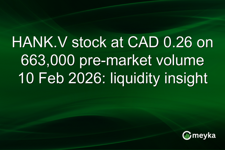HANK.V stock at CAD 0.26 on 663,000 pre-market volume 10 Feb 2026: liquidity insight
