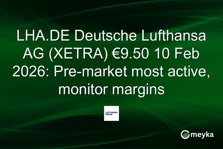LHA.DE Deutsche Lufthansa AG (XETRA) €9.50 10 Feb 2026: Pre-market most active, monitor margins