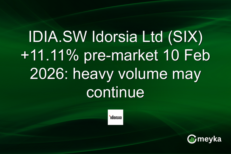 IDIA.SW Idorsia Ltd (SIX) +11.11% pre-market 10 Feb 2026: heavy volume may continue