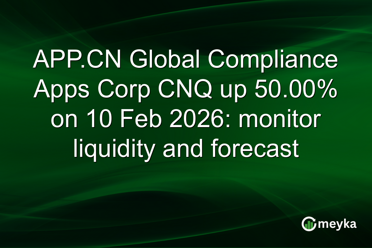 APP.CN Global Compliance Apps Corp CNQ up 50.00% on 10 Feb 2026: monitor liquidity and forecast
