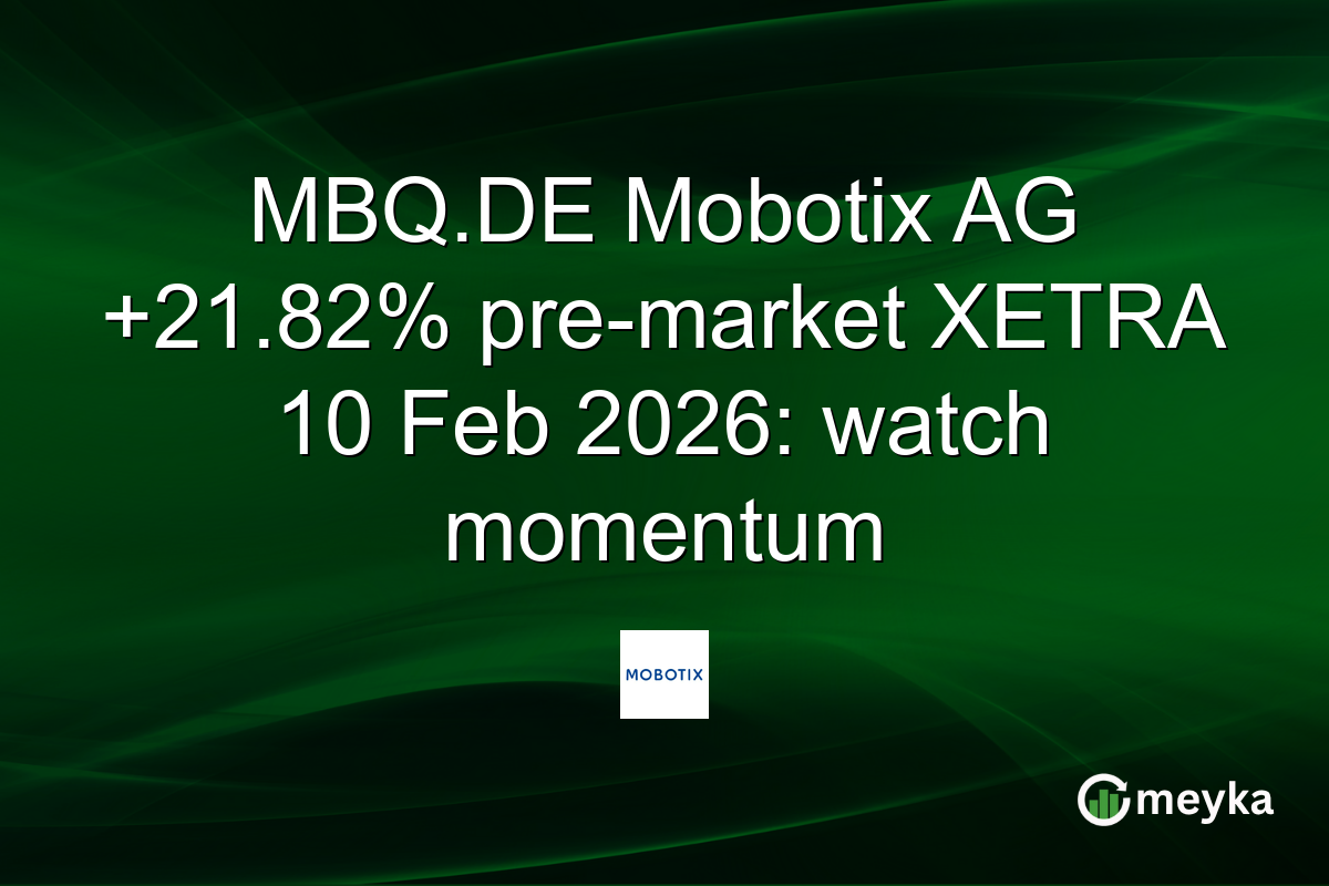 MBQ.DE Mobotix AG +21.82% pre-market XETRA 10 Feb 2026: watch momentum